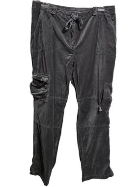 Sundance Nightfall Velvet Cargo Pants Sz 16 Boho Utility Wide Leg Drawstring